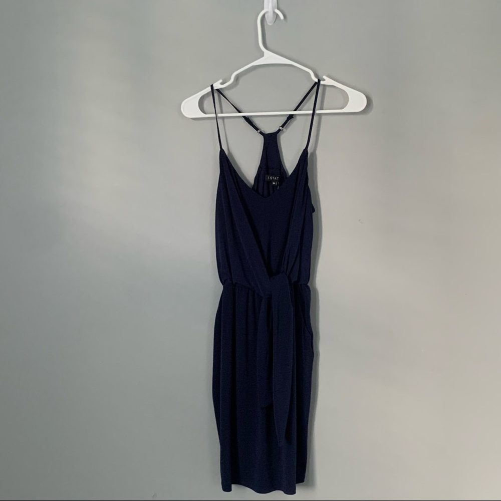 1. State/ Short, Sleeveless Dress/ Tie Front/ Pockets/ Navy/ XS